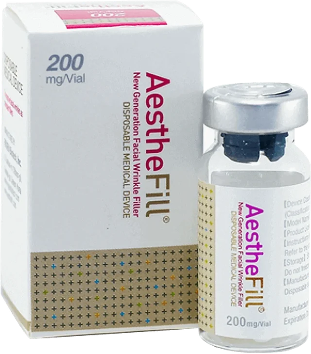 AestheFill poly-D,L-lactic acid (PDLLA) collagen-stimulating filler vial and box at CANVAS Medical Clinic, Penang
