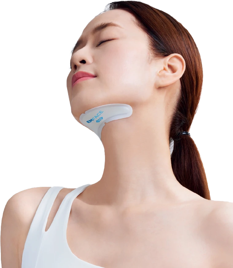 A woman receiving BTL EMFACE Submentum treatment with the applicator under her chin at CANVAS Medical Clinic, Penang