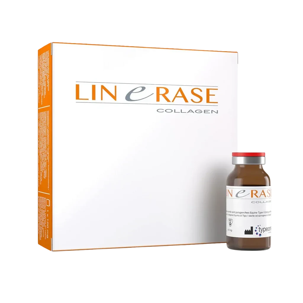 Linerase equine Type I collagen box and vial at CANVAS Medical Clinic, Penang