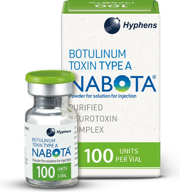 Nabota botulinum toxin type A vial and box at CANVAS Medical Clinic, Penang