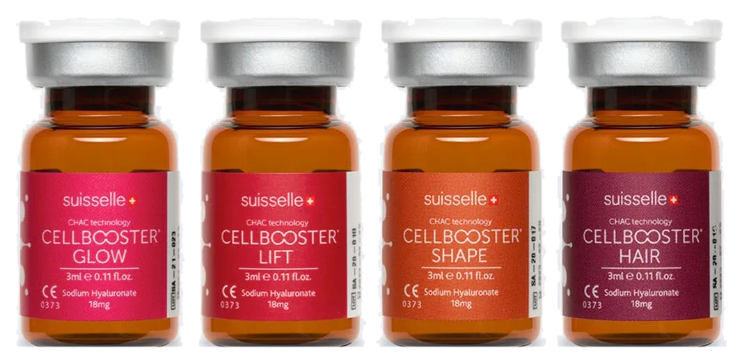 Suisselle Cellbooster Glow, Lift, Shape and Hair vials at CANVAS Medical Clinic, Penang