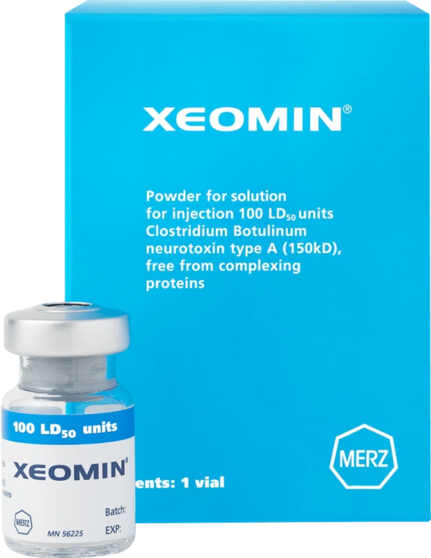 Xeomin (incobotulinumtoxinA) by Merz box and vial at CANVAS Medical Clinic, Penang